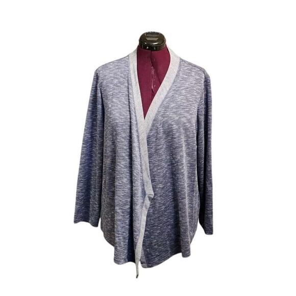 Sunday Women's Size 2X Open Front Waterfall Cardigan Size Small Heathered Blue - Picture 1 of 11